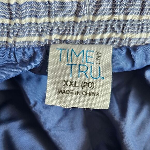 NWT Striped Tiered Maxi Skirt Sz XXL Navy White Boho Coastal Cottagecore - Picture 9 of 13